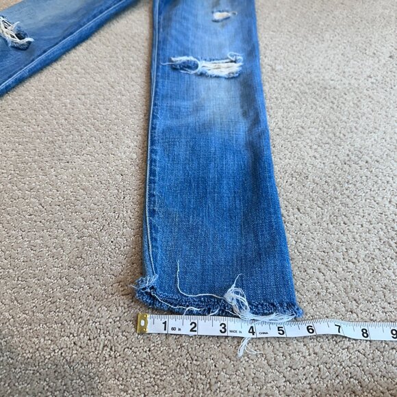 Current/Elliott Boyfriend Jeans Tattered Destroy Boho Raw Hem Size 24 #1968-0001 - Picture 9 of 13